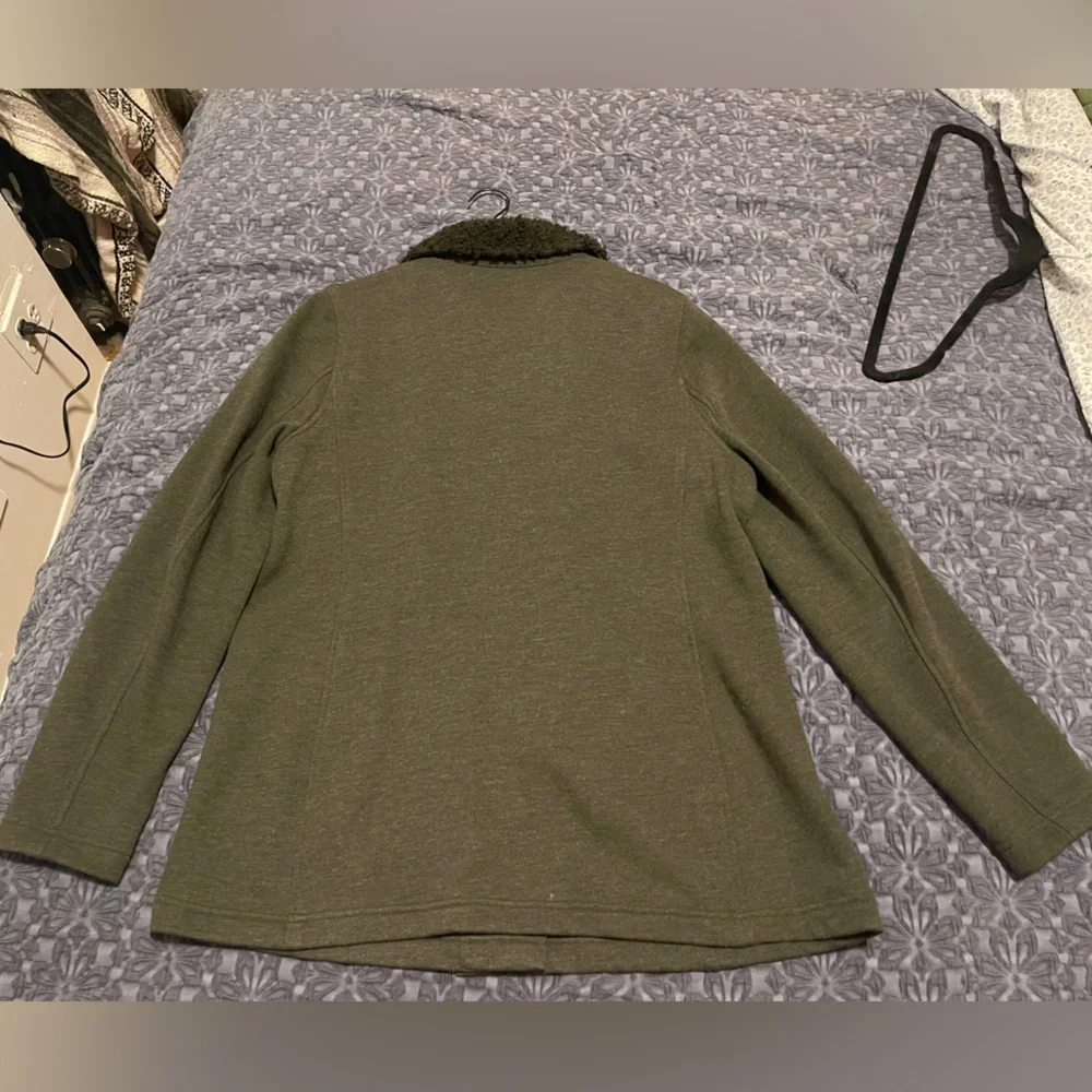 J. Jill Olive Pea Coat with Dark Collar - Picture 8 of 8